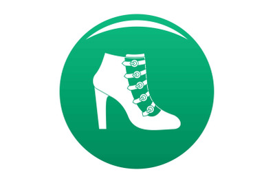 Woman shoes icon vector green