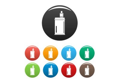 Vape mod icons set color