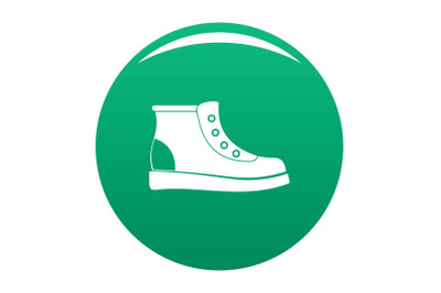 Hiking boots icon vector green