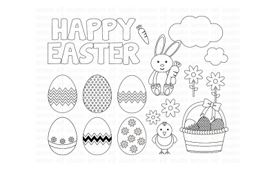 Happy Easter-Digital Stamp (LES.DS23)