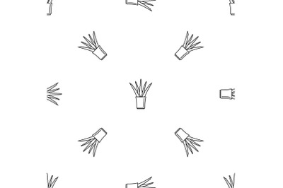 Aloe pot pattern seamless vector