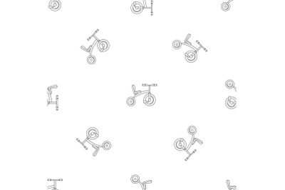 Retro tricycle pattern seamless vector