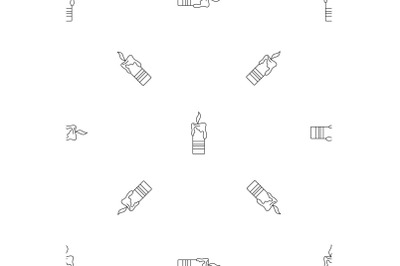 Burning candle pattern seamless vector