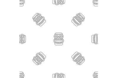 Tiki idol smile pattern seamless vector