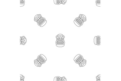 Tiki idol head pattern seamless vector