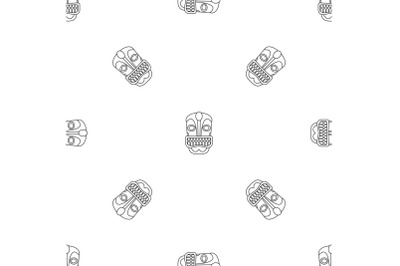 Tiki idol face pattern seamless vector