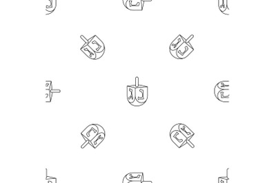 Jewish dreidel pattern seamless vector
