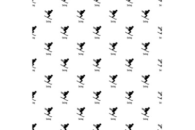 Skiing pattern seamless vector