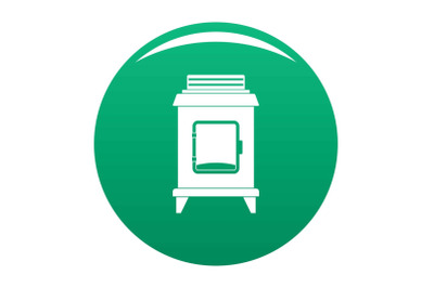 Old oven icon vector green
