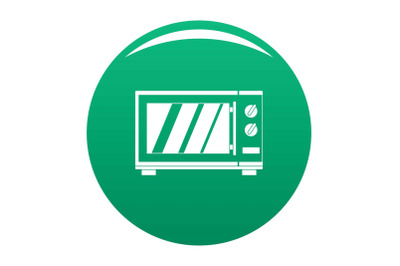 Kitchen microwave oven icon vector green