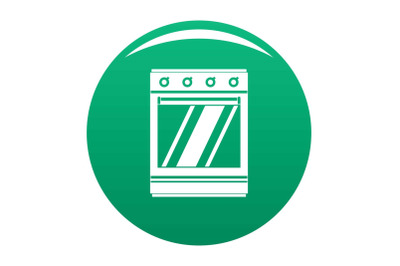 Modern gas oven icon vector green