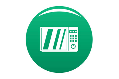 Electrical microwave oven icon vector green