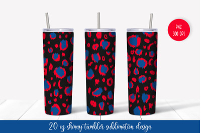 American Patriotic Leopard Skinny Tumbler Wrap Sublimation