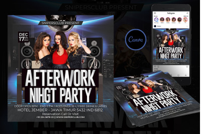 After Work Event Flyer Canva Template