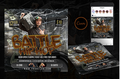 Battle Hip Hop Event Flyer Canva Template