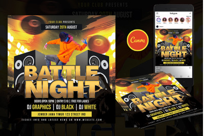 Battle Night Flyer Event Flyer Canva Template