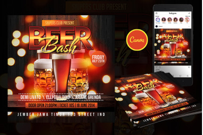 Beer Bash Event Flyer Canva Template