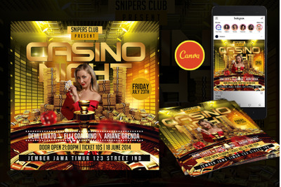 Casino Night Event Flyer Canva Template