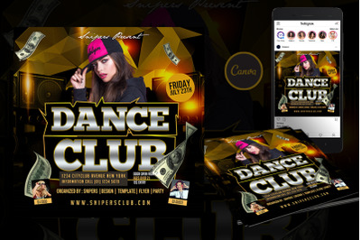 Dance Club Event Flyer Canva Template