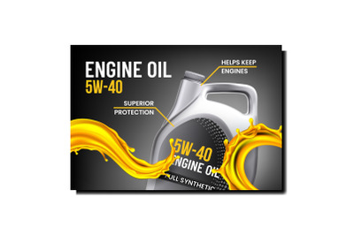 Engine Oil Creative Promotional Banner Vector