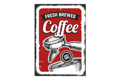 Fresh Brewed Coffee Advertising Poster Vector