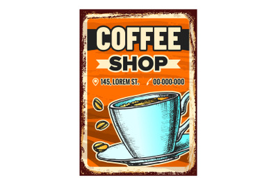 Coffee Shop Energy Drink Advertising Banner Vector