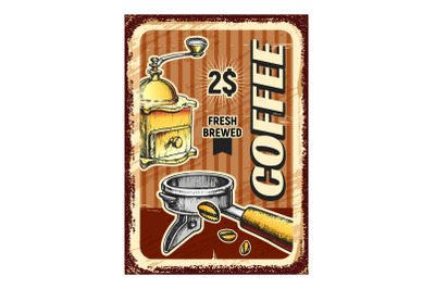 Coffee Drink Prepare Tool Advertise Banner Vector