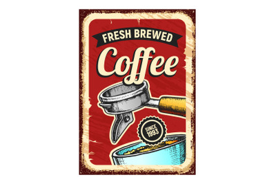 Fresh Brewed Coffee Advertising Poster Vector