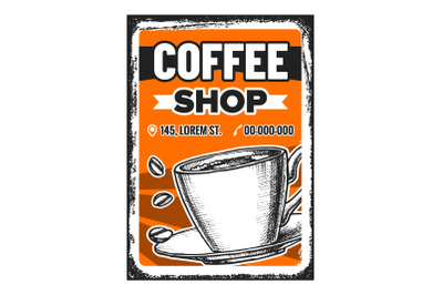 Coffee Shop Energy Drink Advertising Banner Vector