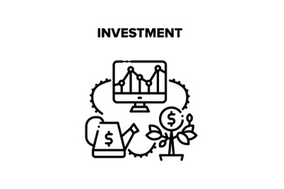 Investment Money Vector Black Illustration