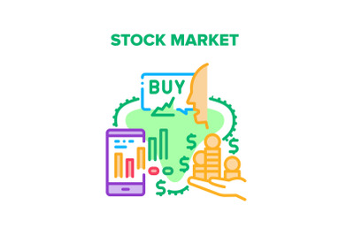 Stock Market Vector Concept Color Illustration