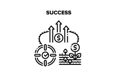 Success Finance Vector Black Illustration