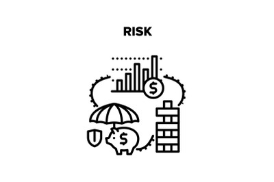 Risk Finance Vector Black Illustration