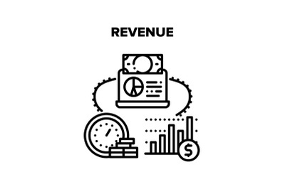 Revenue Finance Vector Black Illustration