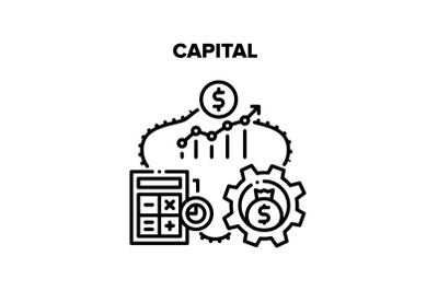 Capital Raising Vector Black Illustration