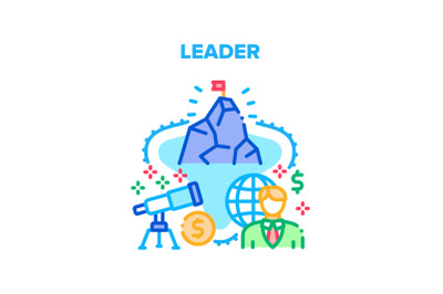 Leader Finance Vector Concept Color Illustration