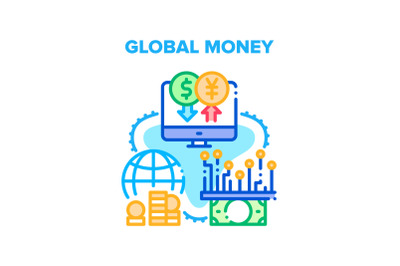 Global Money Vector Concept Color Illustration