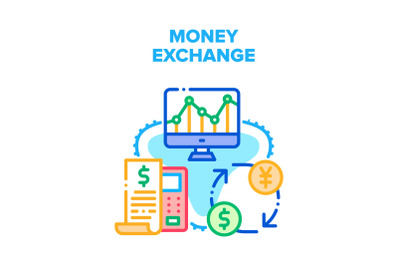 Money Exchange Vector Concept Color Illustration