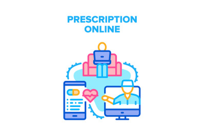 Prescription Online Medical Vector Concept Color