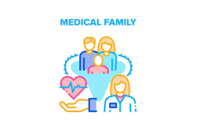 Medical Family Vector Concept Color Illustration