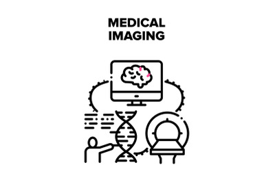 Medical Imaging Vector Concept Black Illustration