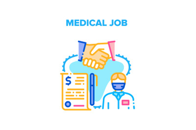 Medical Job Vector Concept Color Illustration