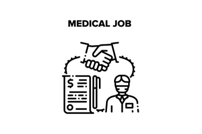 Medical Job Vector Concept Black Illustration