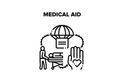 Medical Aid Vector Concept Black Illustration