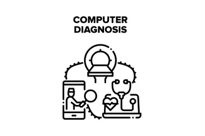 Computer Medical Diagnosis Vector Concept