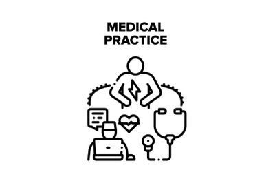 Medical Practice Vector Concept Black Illustration