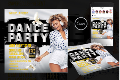 Dance Party Event Flyer Canva Template