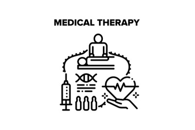 Medical Therapy Vector Concept Black Illustration