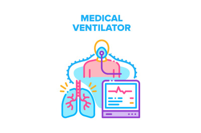 Medical Ventilator Equipment Vector Concept Color