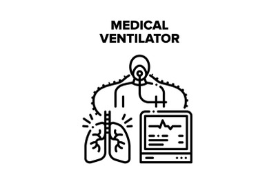 Medical Ventilator Equipment Vector Concept